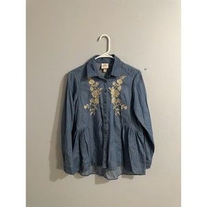 Knox Rose Button Down Long Sleeve Blouse Women’s Size S